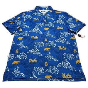 UCLA Bruins Reyn Spooner Performance University Polo Golf Shirt Size Large NWT